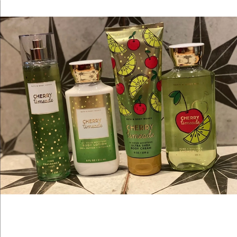 BATH & BODY WORKS~🍒🍈 LOT OF 4~ CHERRY LIMEADE~SHOWER GEL~CREAM~MIST~LOTION~NEW